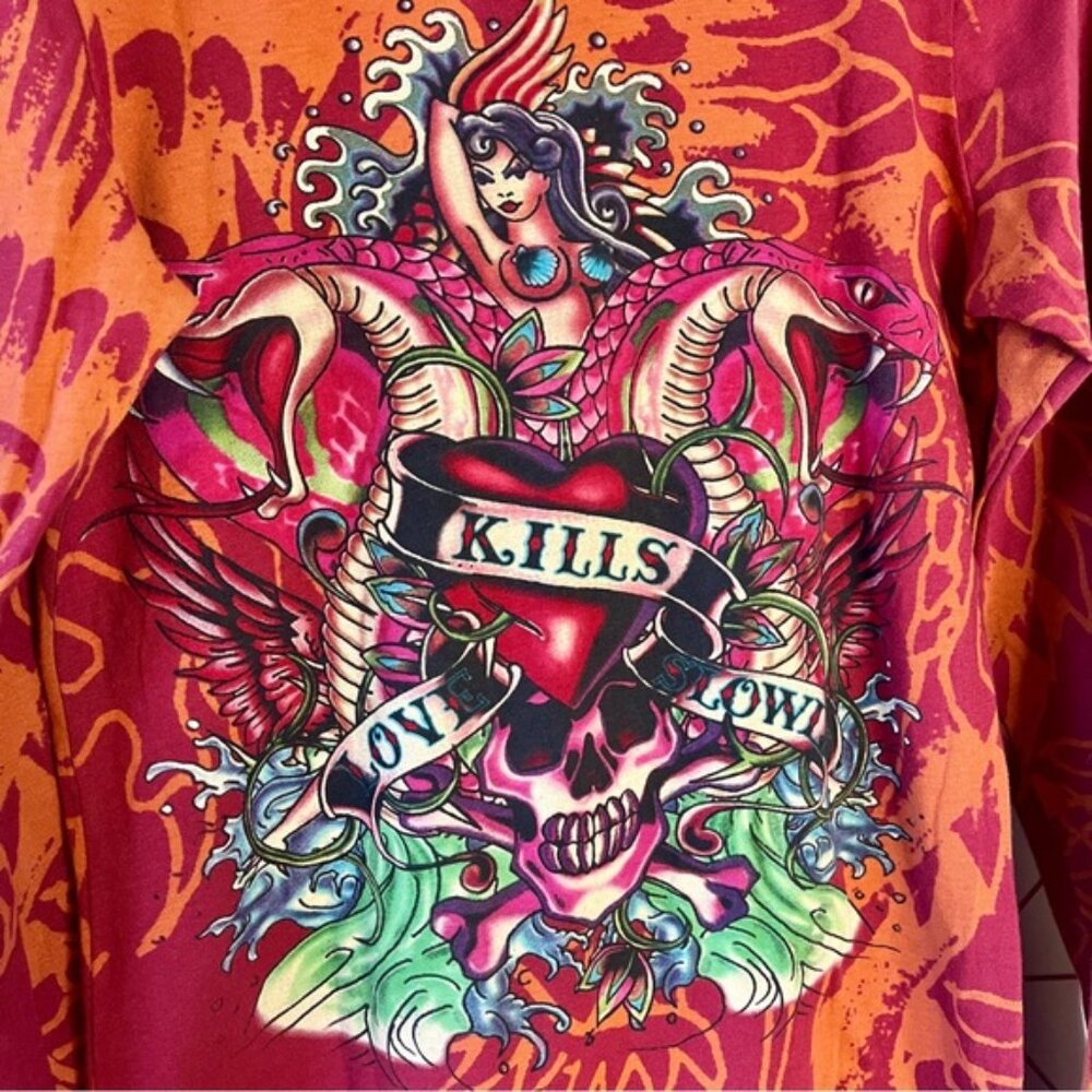 Vintage Y2k Ed Hardy Christian Audigier Rhinestone Al… - Gem